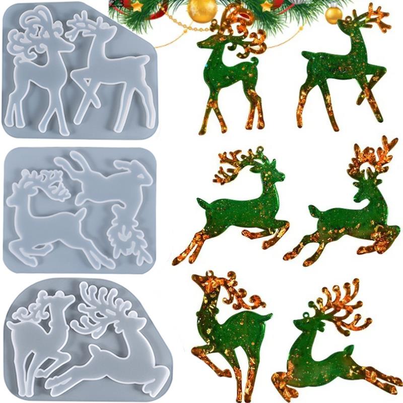 Resin Art Tool Kit - Christmas Elk Epoxy Resin Mold For