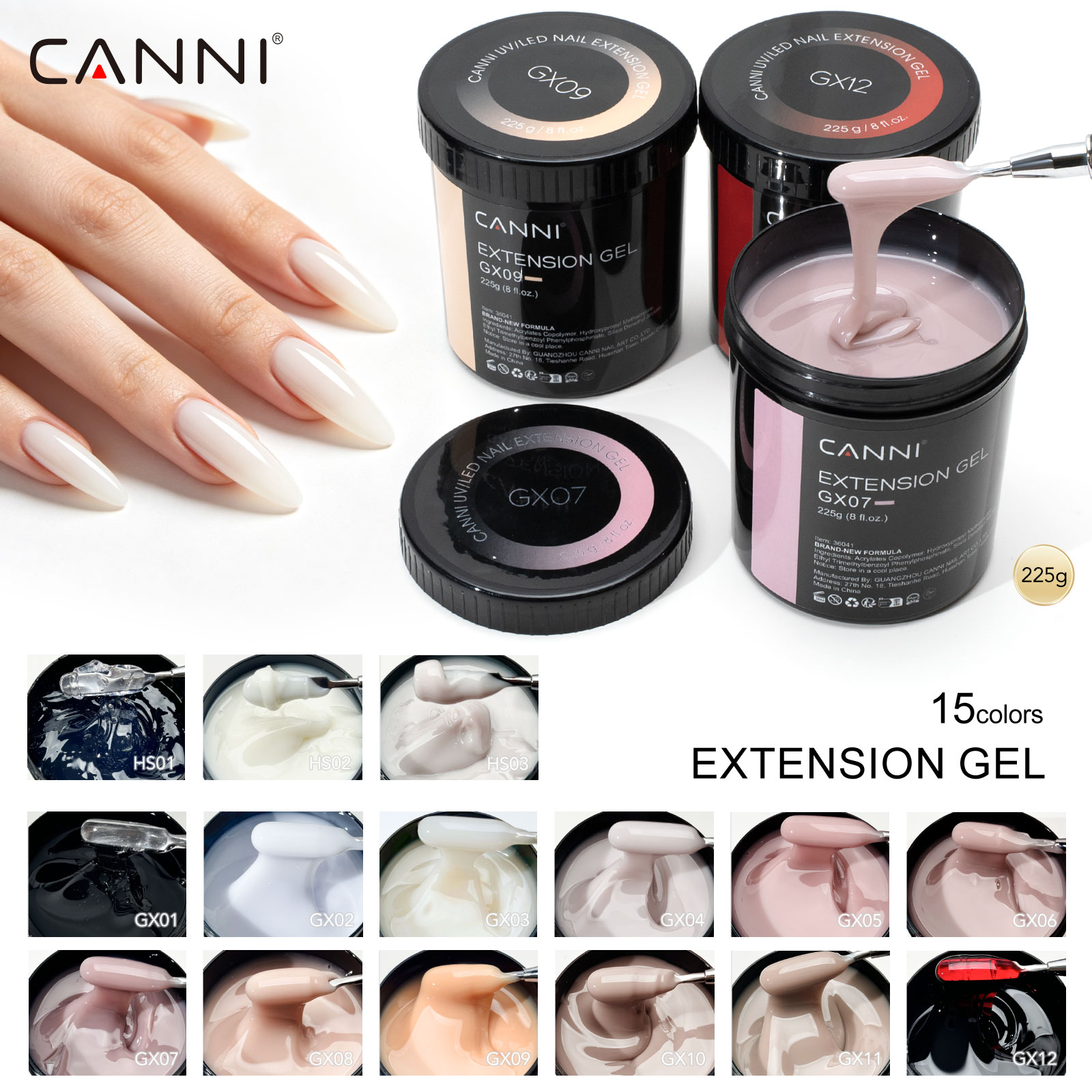 Uv Lamp Nail Resin - CANNI 225g Refillment Camouflage Gel No
