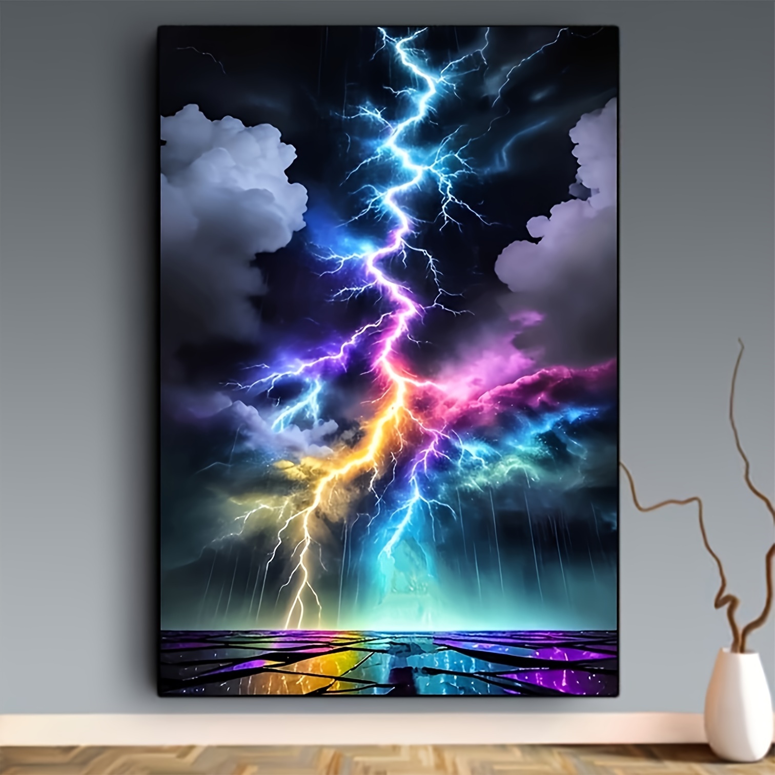 Resin Art Wall - DIY Diamond Painting Colorful Lightning Pattern
