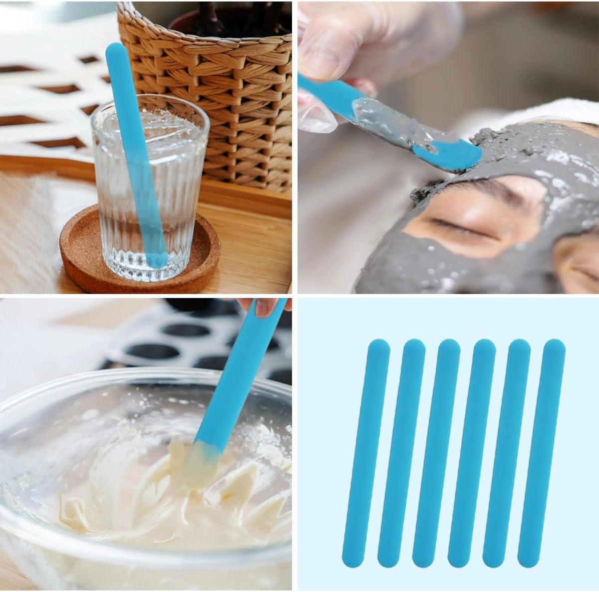 Resin Art Tool Kit - 4PCS Silicone Stir Sticks, Reusable Silicone