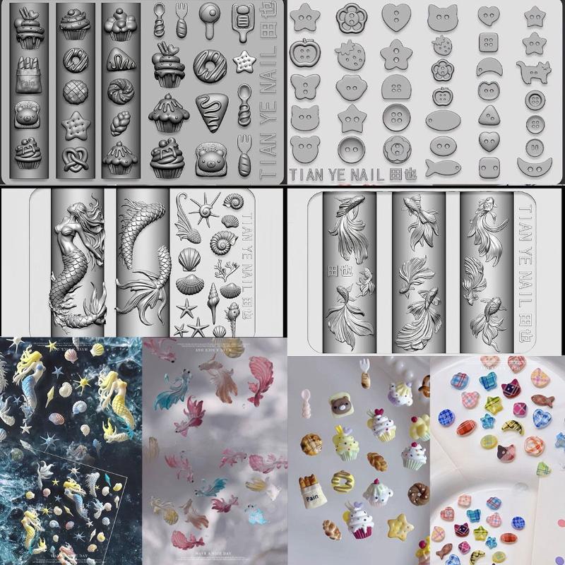 Resin Art Template - 3D Soft Silicone Nail Ocean Mermaid