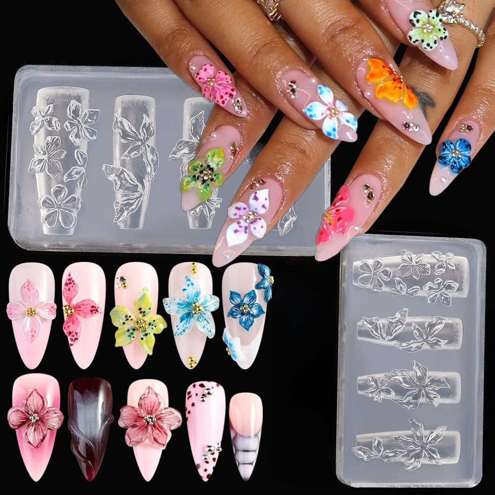 3D Flowers Nail Mold DIY Silic - Resin Art Template ulasan dan harga