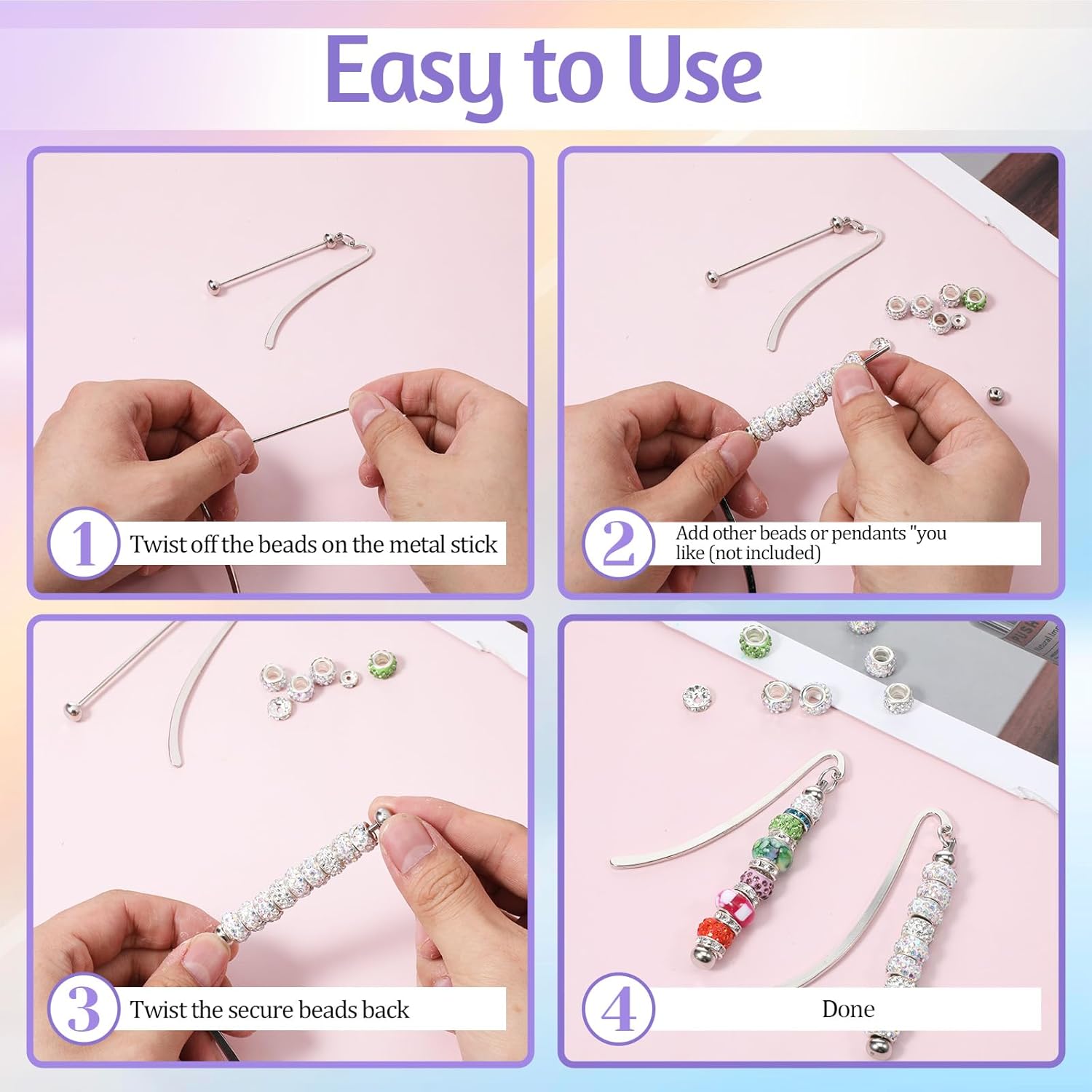 6Pcs Beadable Bookmarks DIY Me - Resin Art Bookmark ulasan dan harga