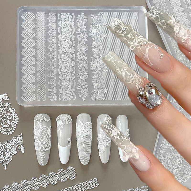 1pc Lace 3D Silicone Nail Mold - Resin Art Template ulasan dan harga