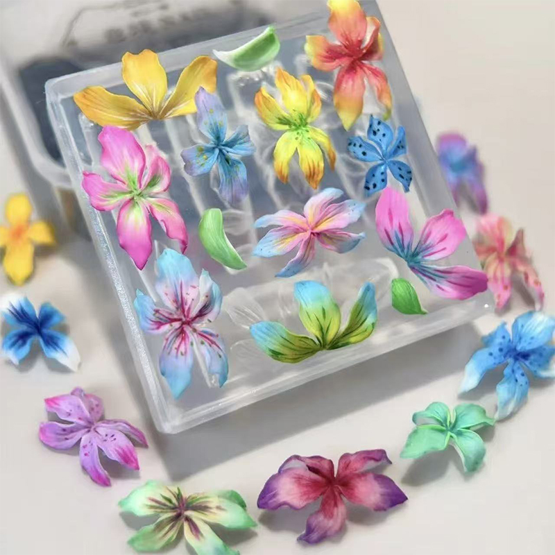 【O】3D Flowers Nail Mold DIY Si - Resin Art Template ulasan dan harga