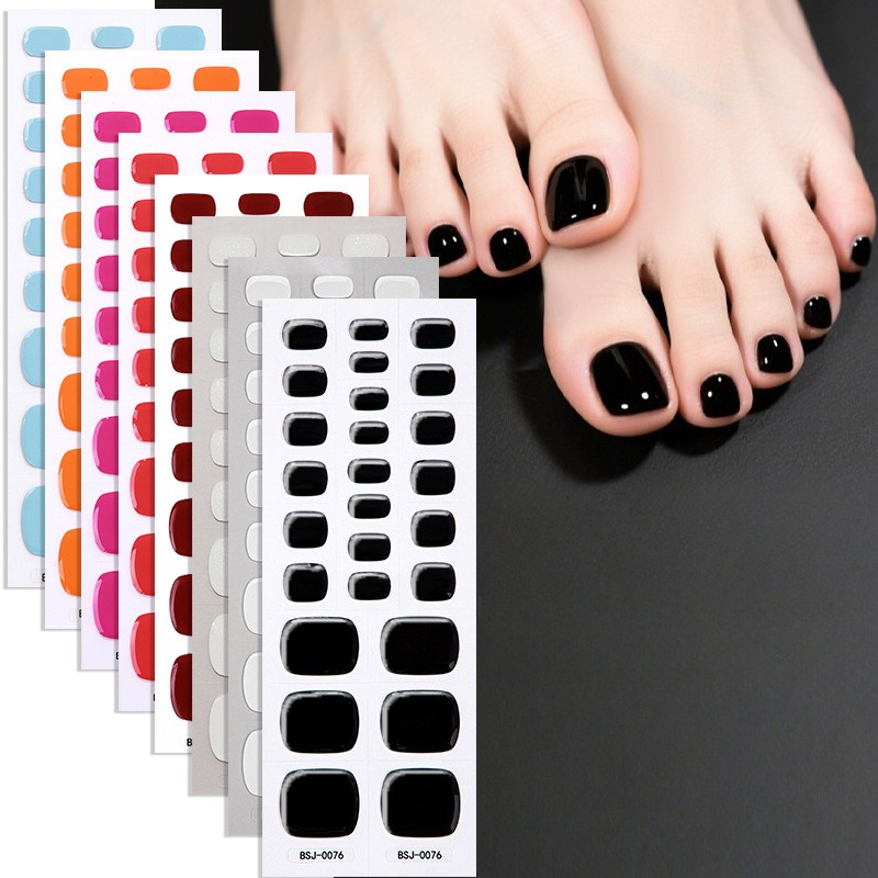 Pure Color Toe Gel Nail Sticke - Uv Lamp Nail Resin ulasan dan harga