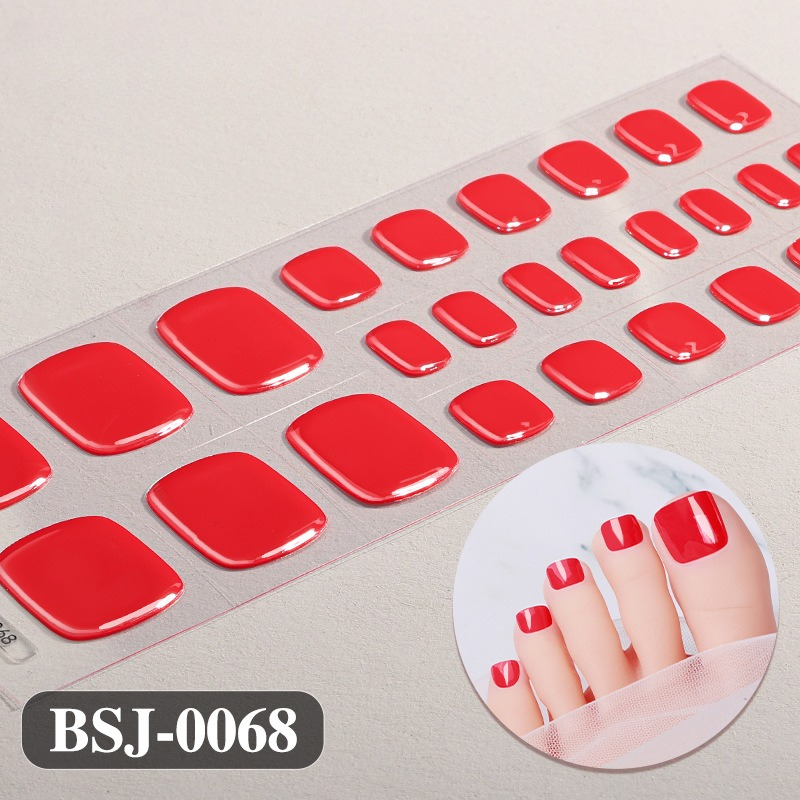 Pure Color Toe Gel Nail Sticke - Uv Lamp Nail Resin ulasan dan harga
