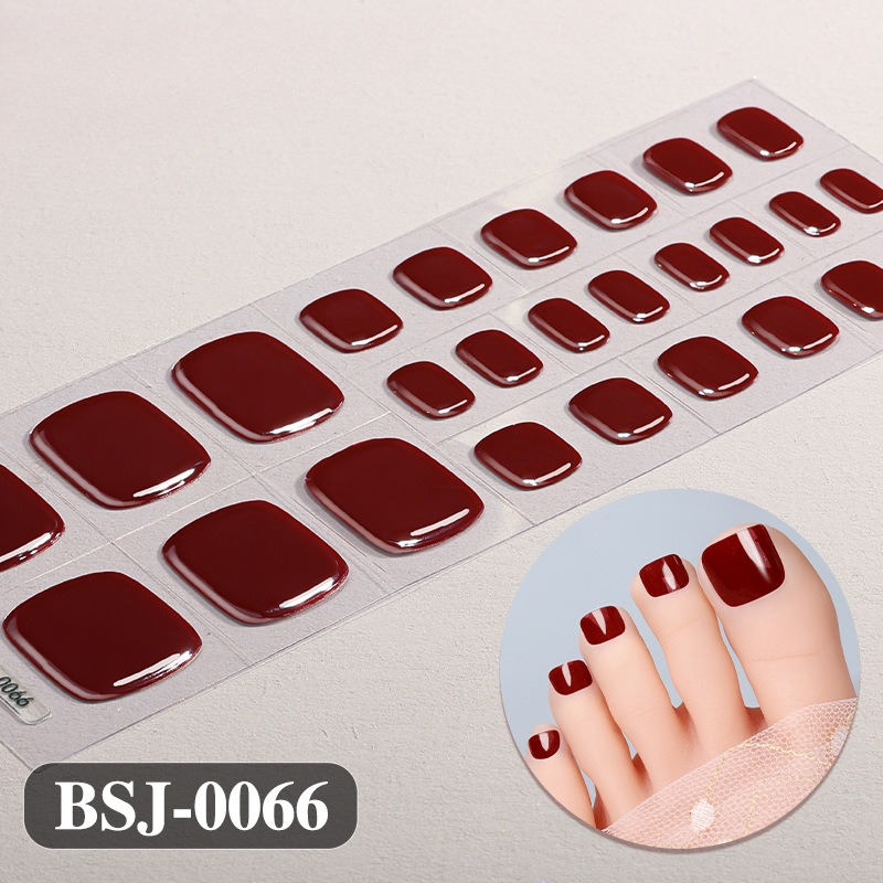 Pure Color Toe Gel Nail Sticke - Uv Lamp Nail Resin ulasan dan harga