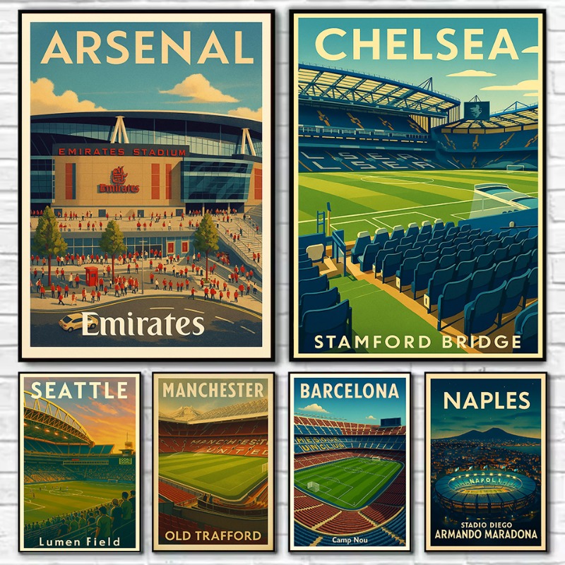 Retro Famous Football Field Ar - Resin Art Wall ulasan dan harga