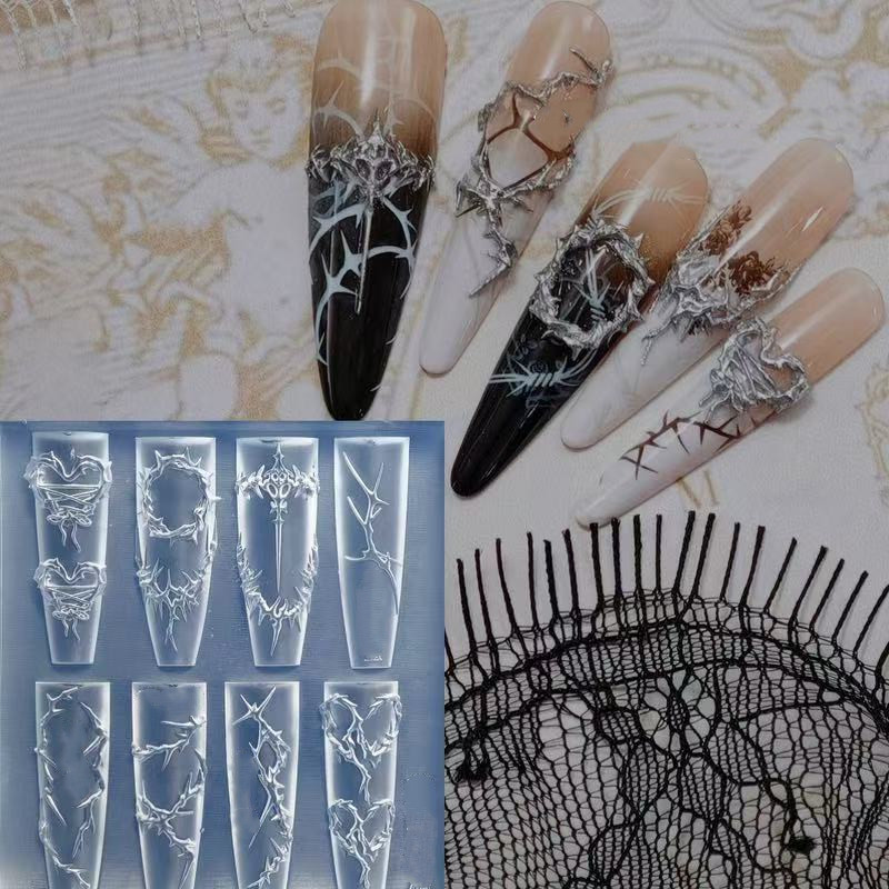 3D thorns Nail Design Silicone - Resin Art Template ulasan dan harga