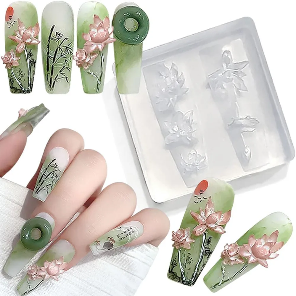 3D thorns Nail Design Silicone - Resin Art Template ulasan dan harga