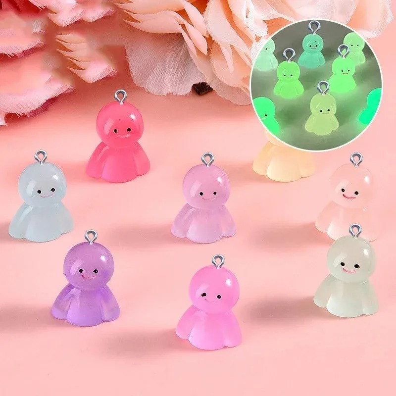 10Pcs Glow In Dark Cartoon Dol - Resin Art Products ulasan dan harga