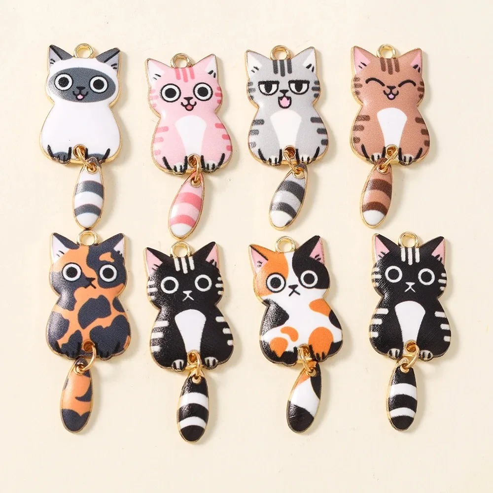 10Pcs 16×39mm Cute Cartoon Cat - Resin Art Products ulasan dan harga