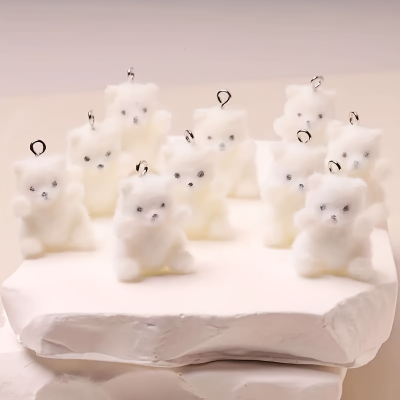 6Pcs Polar Bear Resin Charms C - Resin Art Products ulasan dan harga