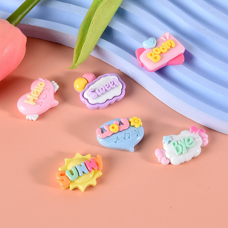 10/20/30Pcs Cute Letter Planar - Resin Art Letter Keychain ulasan dan harga