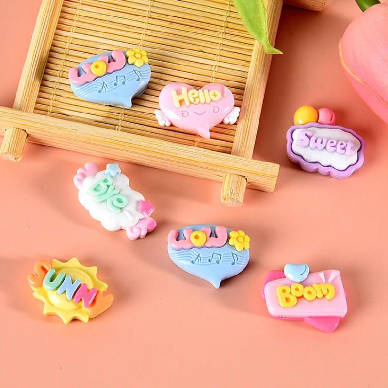 10/20/30Pcs Cute Letter Planar - Resin Art Letter Keychain ulasan dan harga