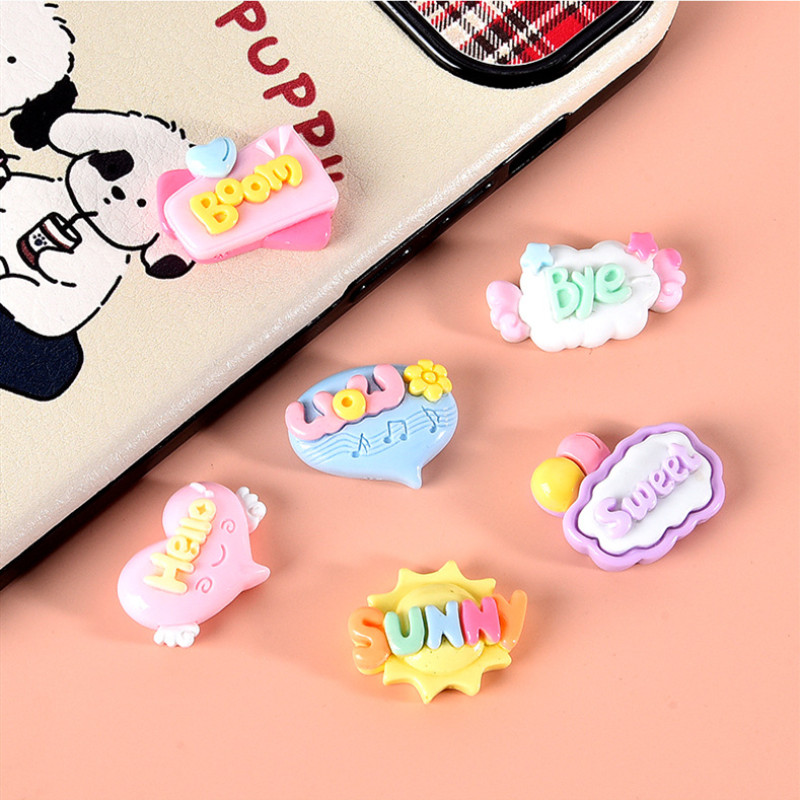 10/20/30Pcs Cute Letter Planar - Resin Art Letter Keychain ulasan dan harga