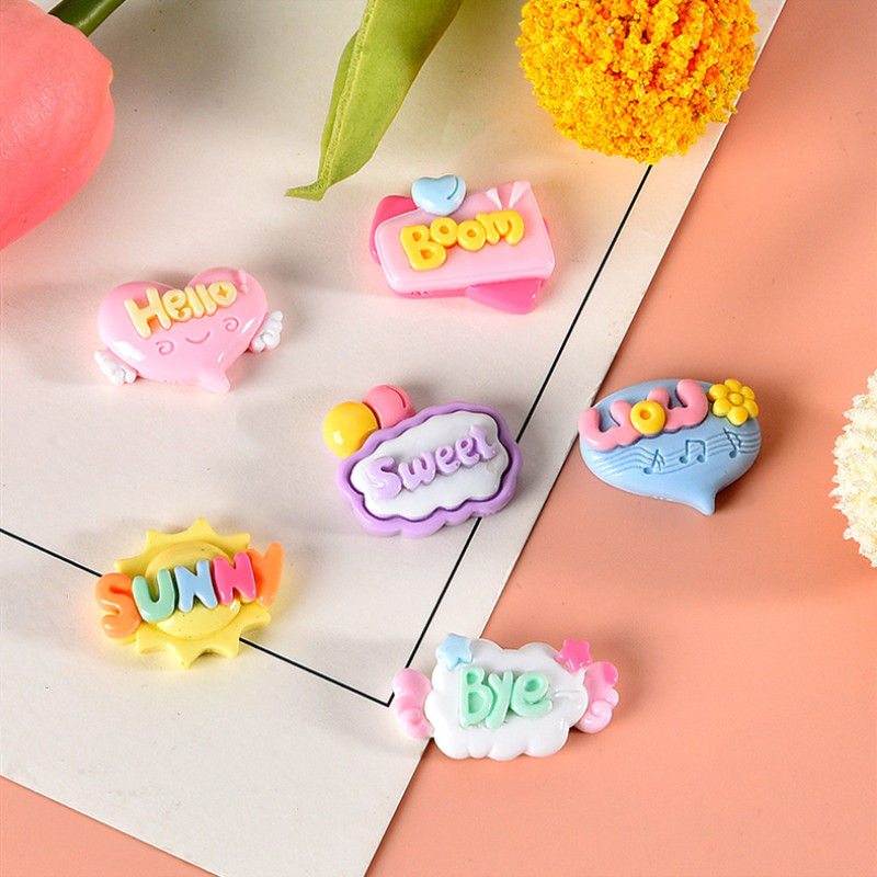 10/20/30Pcs Cute Letter Planar - Resin Art Letter Keychain ulasan dan harga