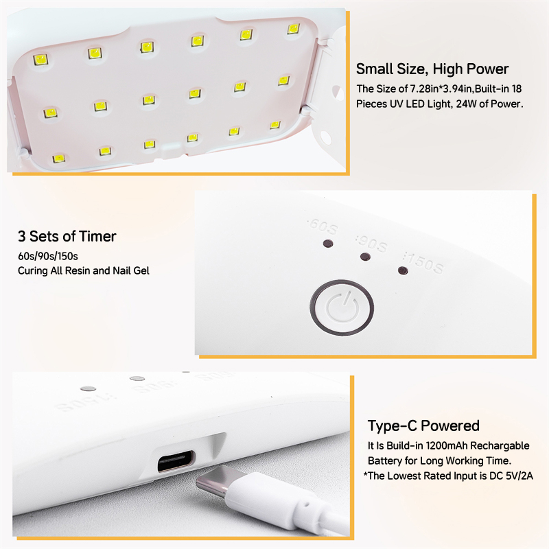 24W USB Rechargeable UV LED La - Uv Lamp Nail Resin ulasan dan harga