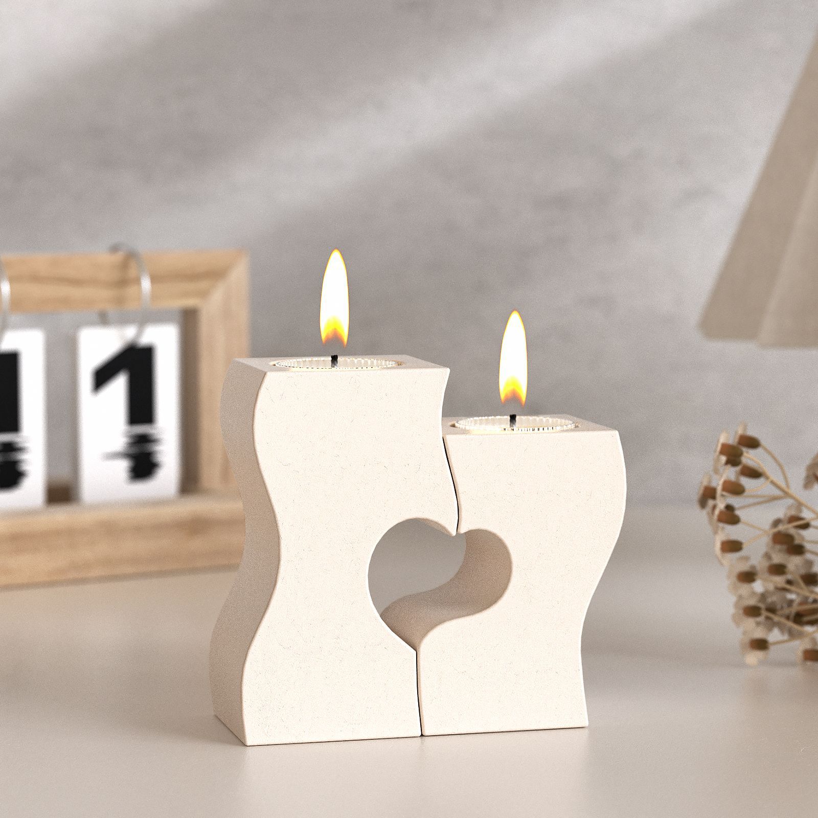 S Heart Candlestick Silicone M - Resin Art Tool Kit ulasan dan harga