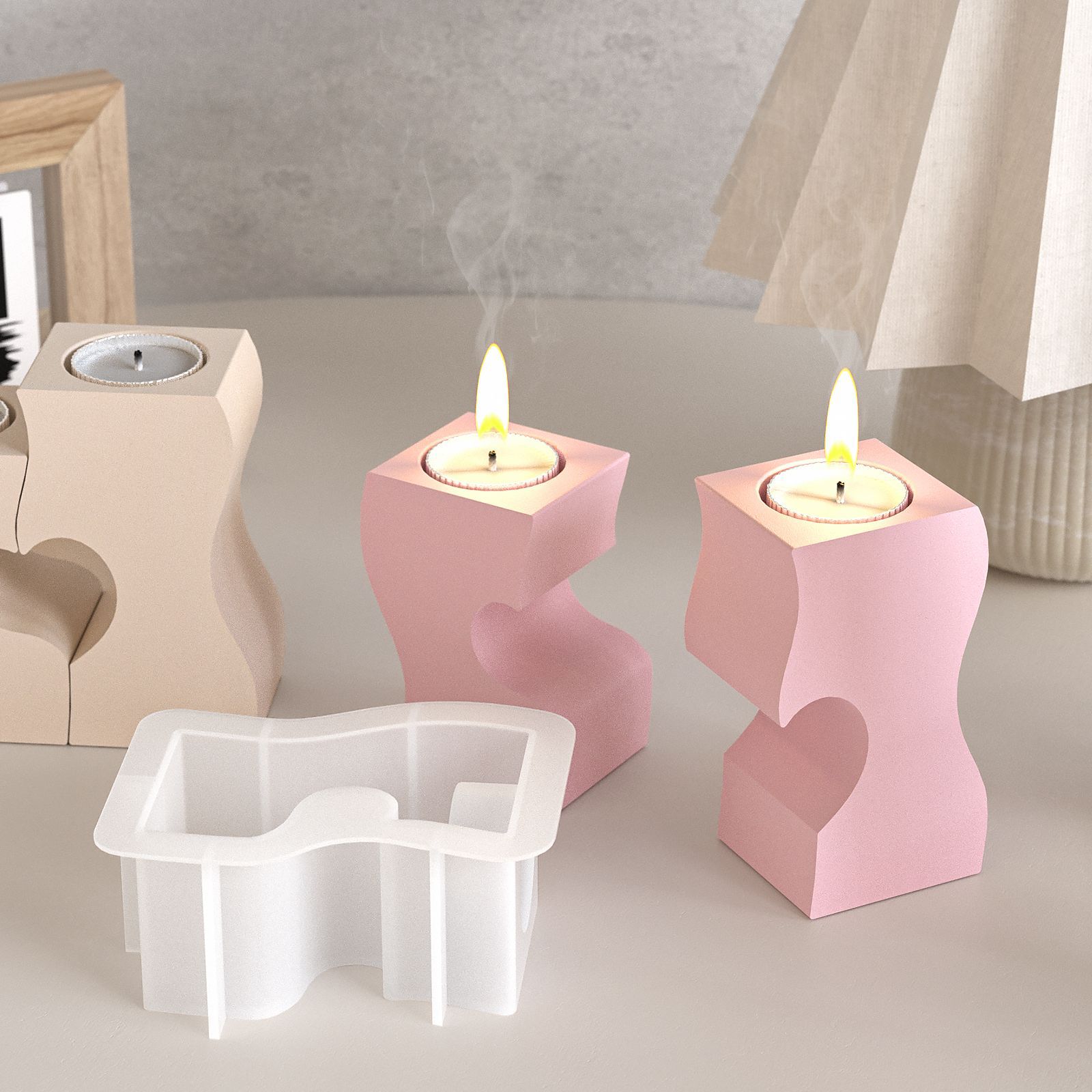 S Heart Candlestick Silicone M - Resin Art Tool Kit ulasan dan harga