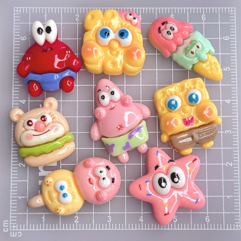 8PCS Kawaii SpongeBob SquarePa - Resin Art Phone Case ulasan dan harga
