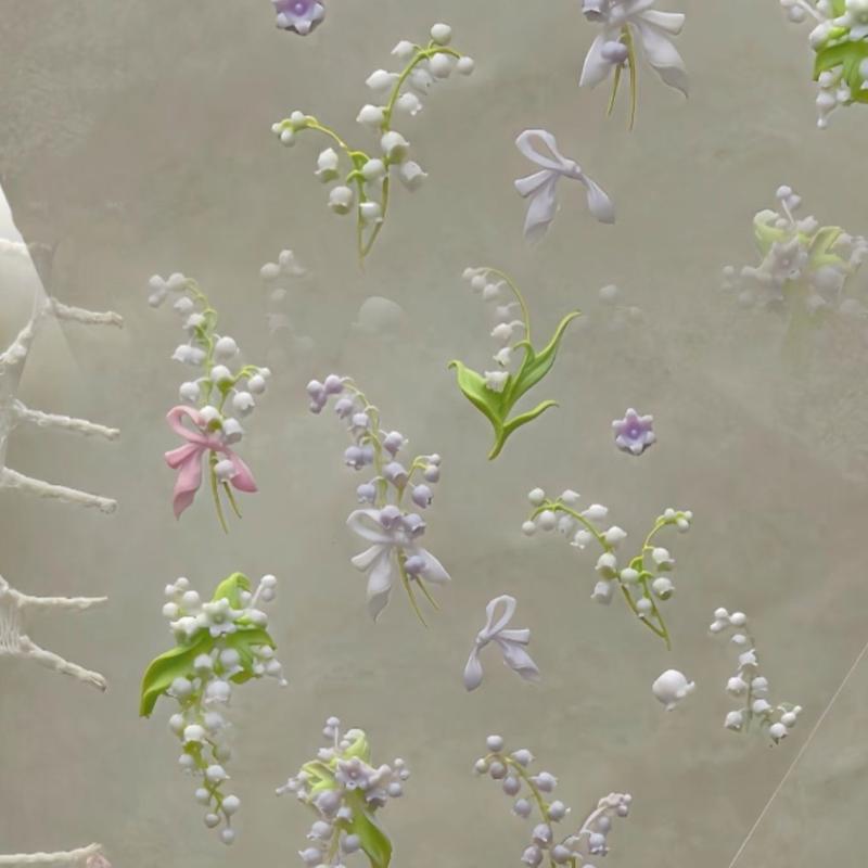Flowers Series 3D Curved Nail  - Resin Art Template ulasan dan harga