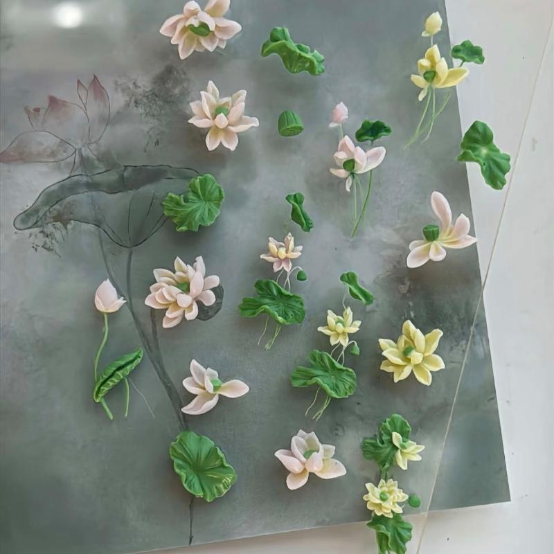 Flowers Series 3D Curved Nail  - Resin Art Template ulasan dan harga