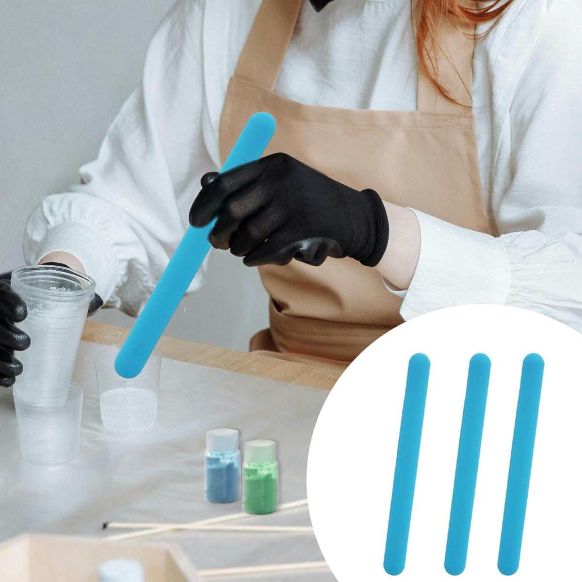4PCS Silicone Stir Sticks, Reu - Resin Art Tool Kit ulasan dan harga