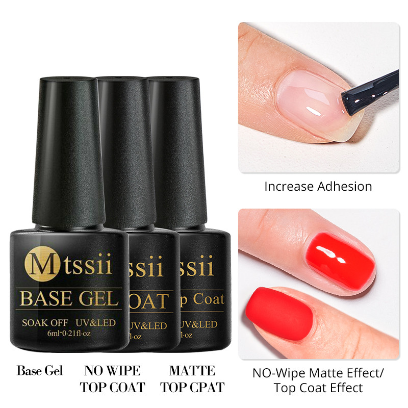 Base Gel No Wipe Top Coat 6ML  - Uv Lamp Nail Resin ulasan dan harga