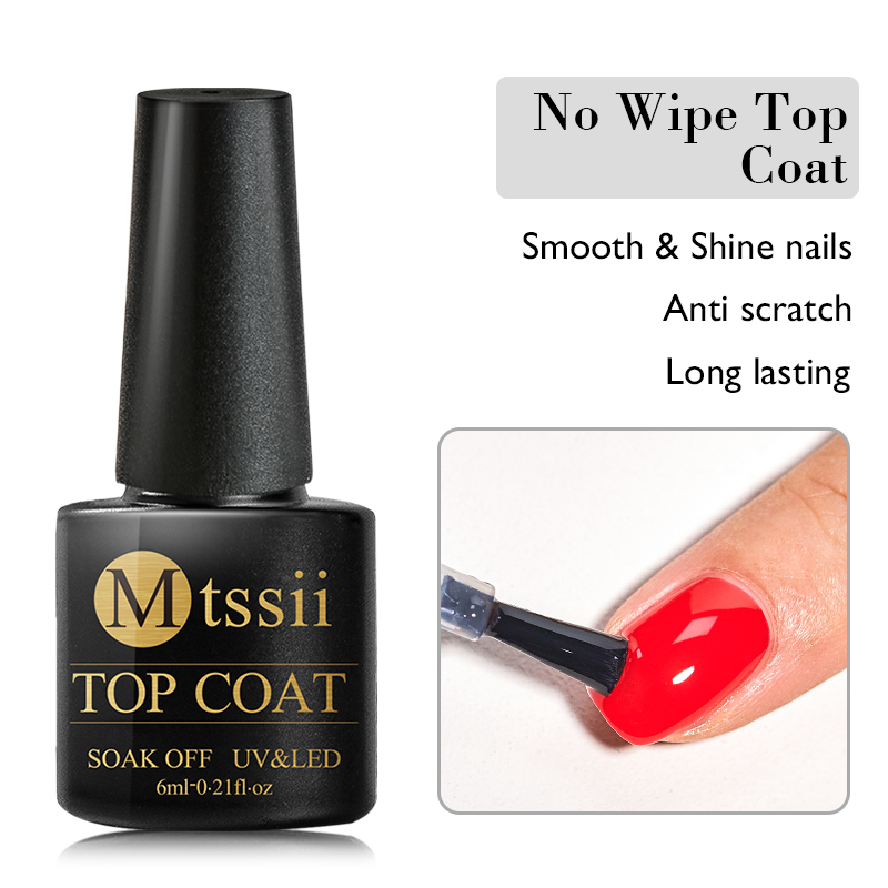 Base Gel No Wipe Top Coat 6ML  - Uv Lamp Nail Resin ulasan dan harga