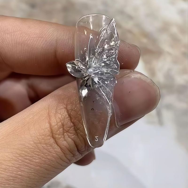 3D Butterfly Flower Gel Nail A - Resin Art Template ulasan dan harga