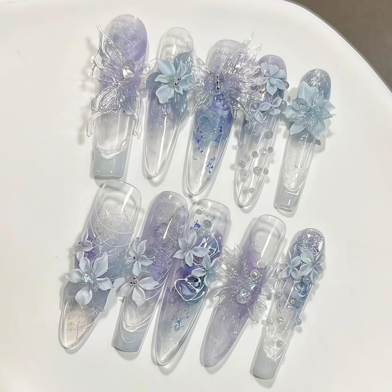 3D Butterfly Flower Gel Nail A - Resin Art Template ulasan dan harga